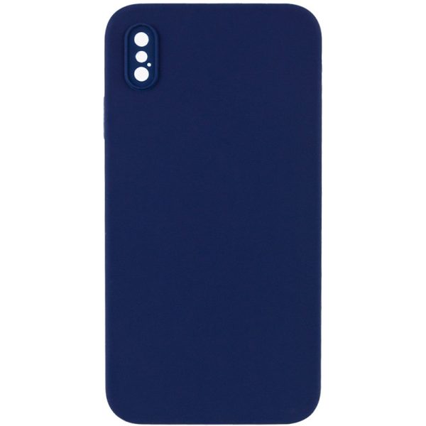 Silicone Case Square Full Camera Protective NOLOGO для Apple iPhone X / XS Темно-синій
