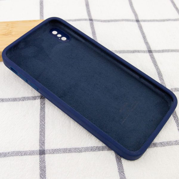 Silicone Case Square Full Camera Protective NOLOGO для Apple iPhone X / XS Темно-синій - Зображення 3