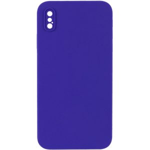 Silicone Case Square Full Camera Protective NOLOGO для Apple iPhone X / XS Фіолетовий