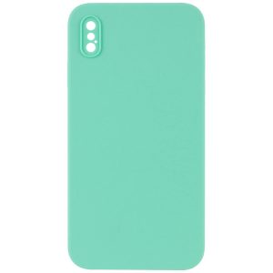 Silicone Case Square Full Camera Protective NOLOGO для Apple iPhone XS Max Бірюзовий