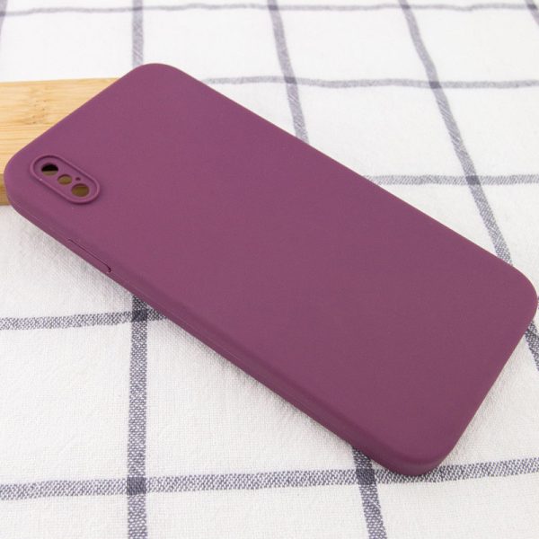 Silicone Case Square Full Camera Protective NOLOGO для Apple iPhone XS Max Бордовий - Зображення 2