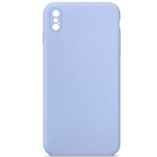 Silicone Case Square Full Camera Protective NOLOGO для Apple iPhone XS Max Блакитний