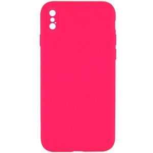 Silicone Case Square Full Camera Protective NOLOGO для Apple iPhone XS Max Рожевий