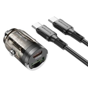 АЗП Borofone BZ29A Talented PD36W+QC3.0 (1USB-A/1C) + кабель Type-C to Type-C Чорний