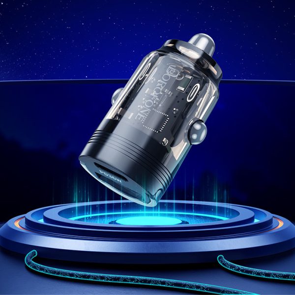 АЗП Borofone BZ29A Talented PD36W+QC3.0 (1USB-A/1C) + кабель Type-C to Type-C Чорний - Зображення 4