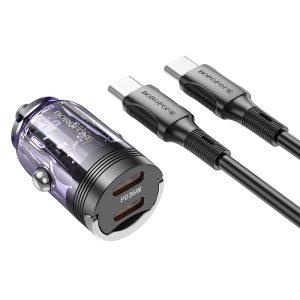 АЗП Borofone BZ29B Outstanding PD36W (2USB-C) + кабель Type-C to Type-C Фіолетовий