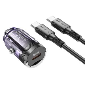 АЗП Borofone BZ29 Ray PD30W (1USB-C) + кабель Type-C to Type-C Фіолетовий