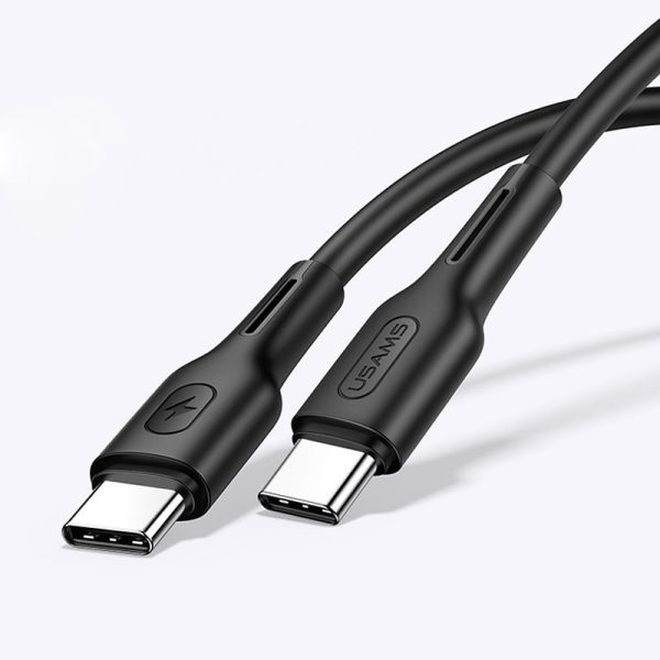 Дата кабель USAMS US-SJ459 U43 Type-C to Type-C 100W PD (1.2m) Чорний - Зображення 2