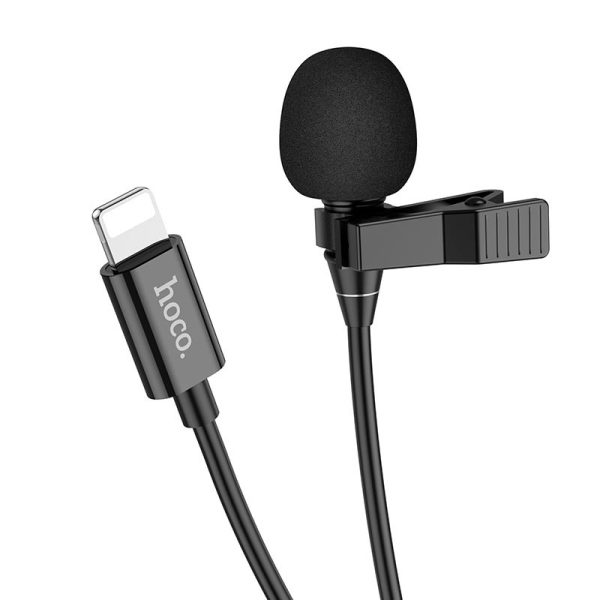 Мікрофон петличний Hoco L14 Lightning 2m Чорний - Зображення 2