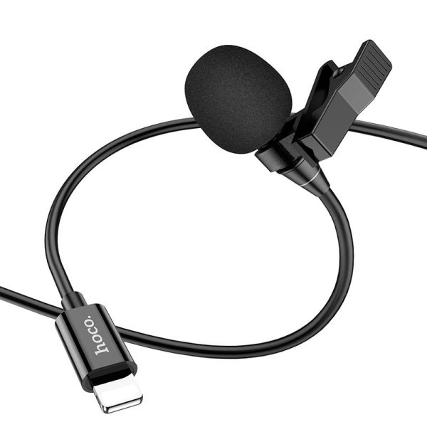 Мікрофон петличний Hoco L14 Lightning 2m Чорний - Зображення 5