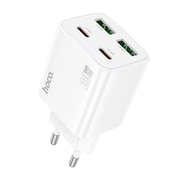 Зарядний пристрій Hoco N55 Fundador PD20W four-port (2USB-A/2C) Білий