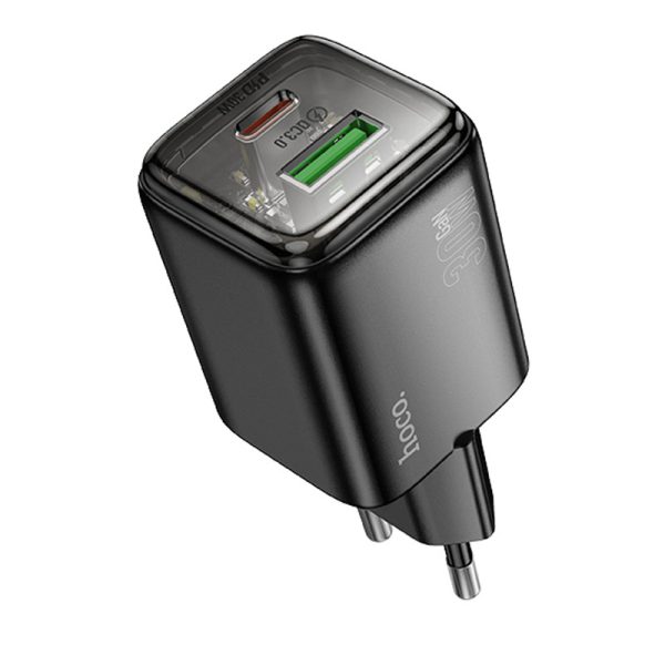 Зарядний пристрій Hoco N53 Monsoon PD30W+QC3.0 (1USB-A/1C) Чорний