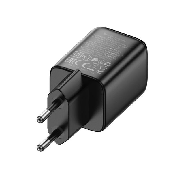 Зарядний пристрій Hoco N53 Monsoon PD30W+QC3.0 (1USB-A/1C) Чорний - Зображення 3