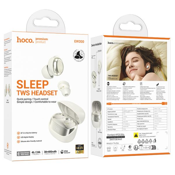 Бездротові TWS навушники Hoco EW200 Elegant Білий - Зображення 3