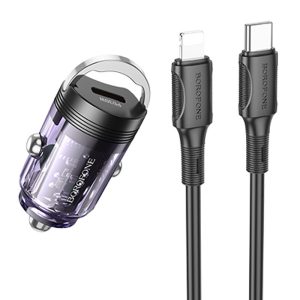 АЗП Borofone BZ29 Ray PD30W (1USB-C) + кабель Type-C to Lightning Фіолетовий