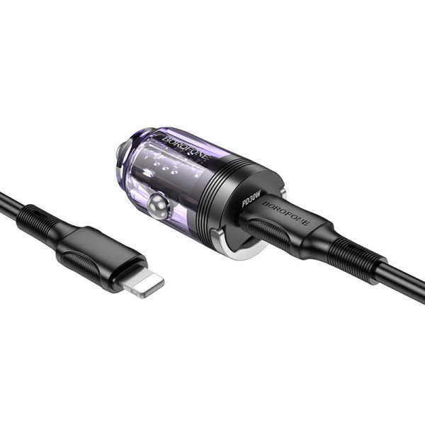 АЗП Borofone BZ29 Ray PD30W (1USB-C) + кабель Type-C to Lightning Фіолетовий - Зображення 3
