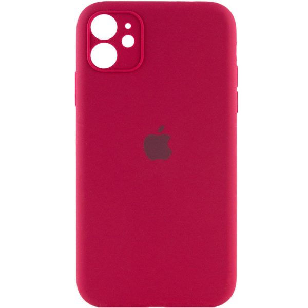 Чохол для iPhone 12 Червоний Silicone Case Full Camera Protective