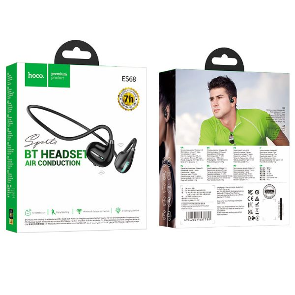 Bluetooth Навушники Hoco ES68 Musical air conduction Чорний - Зображення 5