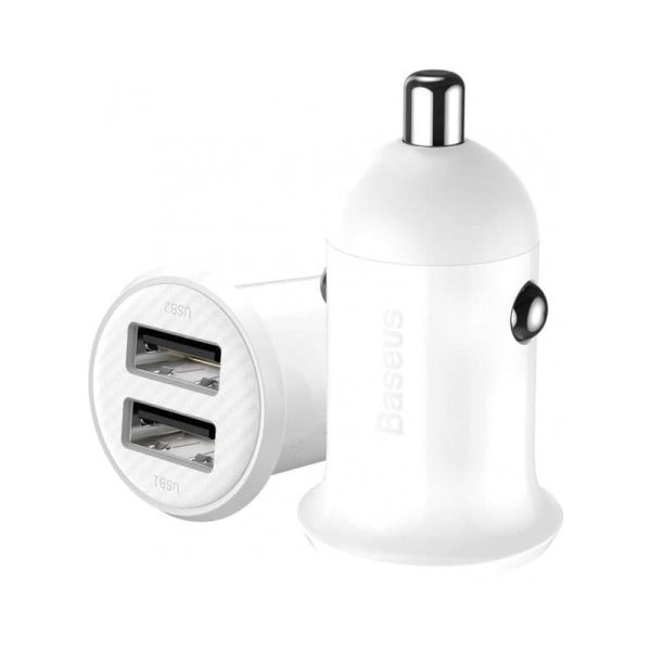 АЗП Baseus Grain Pro 4.8A (2USB-A) (CCALLP) Білий - Зображення 5