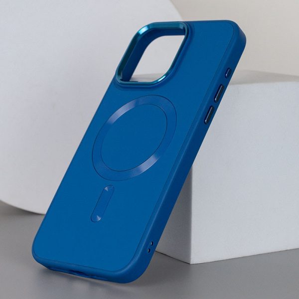 Шкіряний чохол для Apple iPhone 15 Pro Синій Bonbon Leather Metal Style with MagSafe - Зображення 3