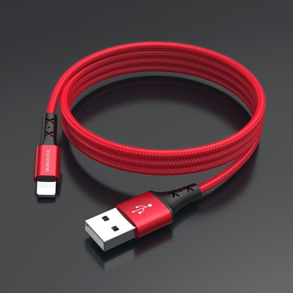 Дата кабель Borofone BX20 Enjoy USB to Lightning (1m) Червоний - Зображення 3
