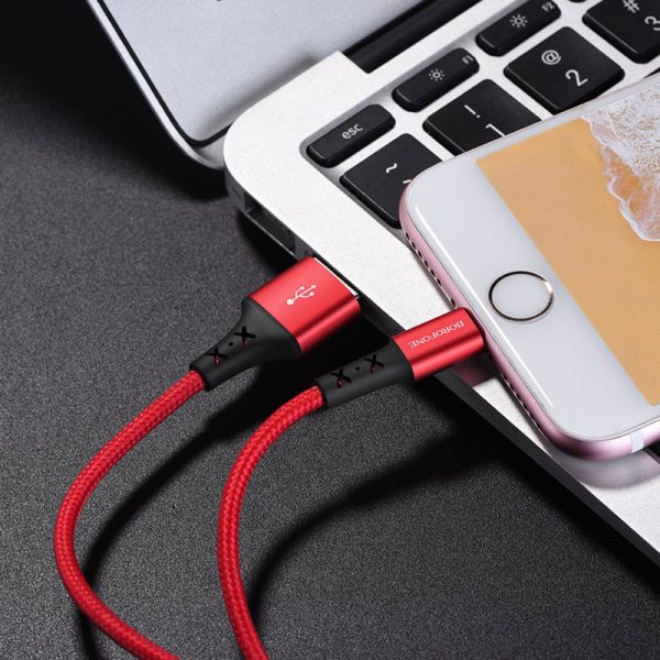 Дата кабель Borofone BX20 Enjoy USB to Lightning (1m) Червоний - Зображення 4