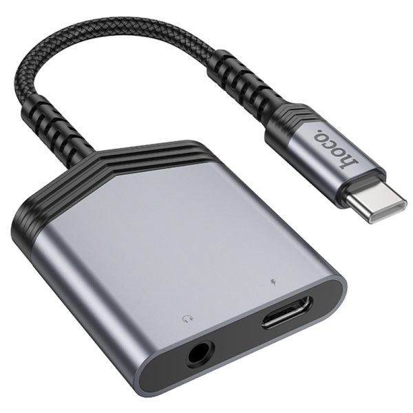 Аудіо- конвертер Hoco LS39 Type-C to Type-C + 3.5mm сірий