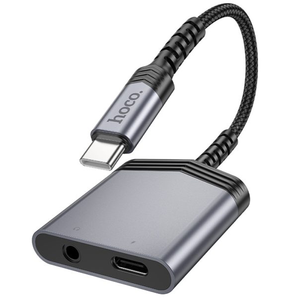Аудіо- конвертер Hoco LS39 Type-C to Type-C + 3.5mm сірий - Зображення 3
