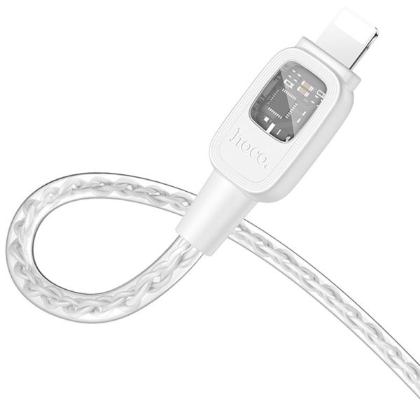 Дата кабель Hoco U124 Stone silicone power-off Type-C to Lightning (1.2m) Сірий - Зображення 3