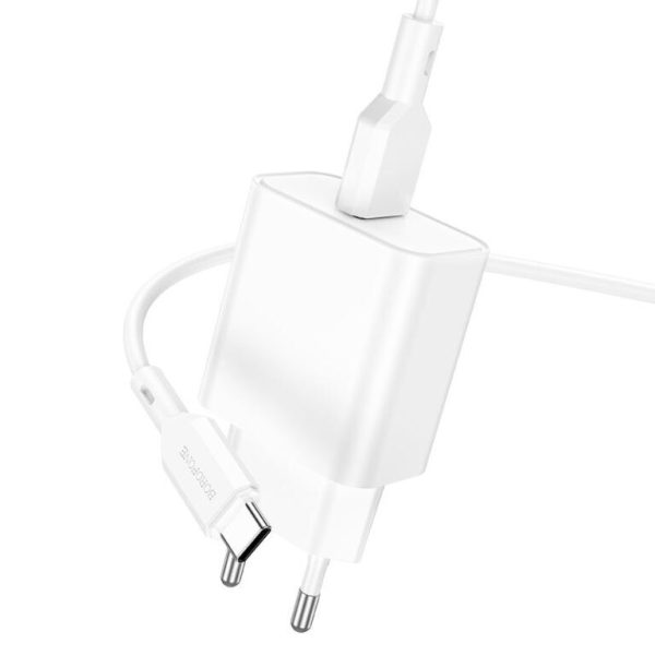Зарядний пристрій Borofone BA72A Spring QC3.0 (1USB-A) + кабель USB to Type-C Білий - Зображення 2