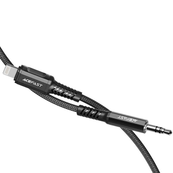 Кабель Lightning to AUX 3.5 мм Acefast MFI C1-06 aluminum чорний - Зображення 2