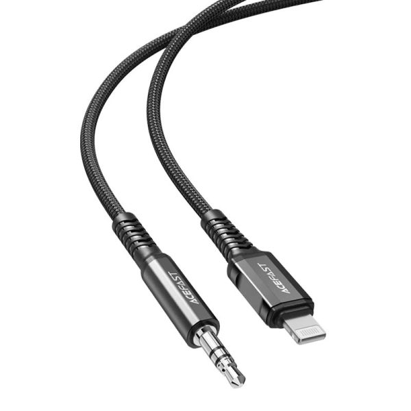 Кабель Lightning to AUX 3.5 мм Acefast MFI C1-06 aluminum чорний - Зображення 3