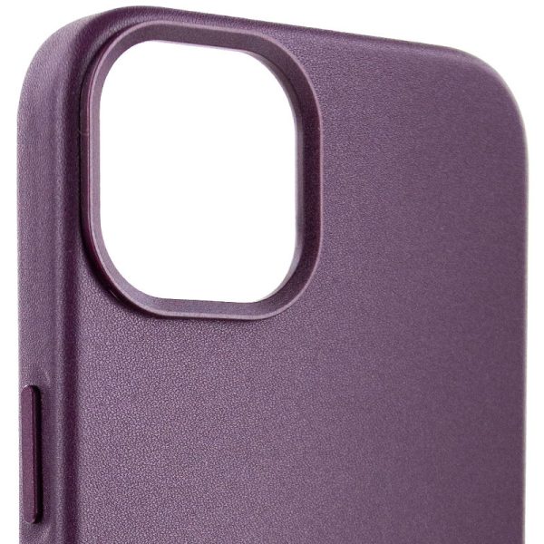 Шкіряний чохол для Apple iPhone 12 Pro Max Бордовий Leather Case with MagSafe - Зображення 3