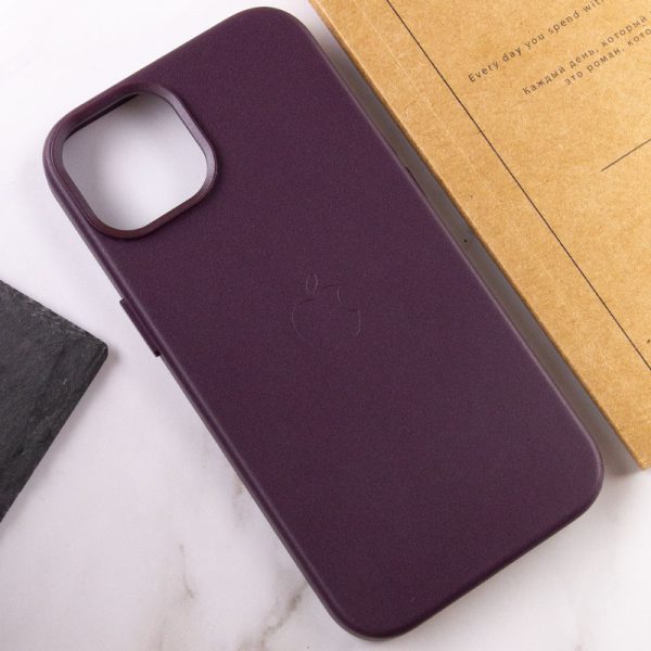 Шкіряний чохол для Apple iPhone 12 Pro Max Бордовий Leather Case with MagSafe - Зображення 6