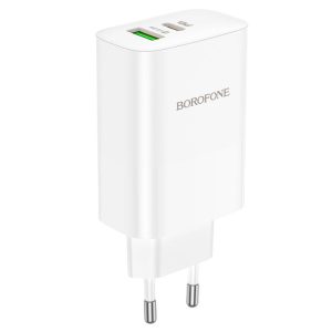 Зарядний пристрій Borofone BN10 Sunlight PD65W (1USB-A/1C) Білий