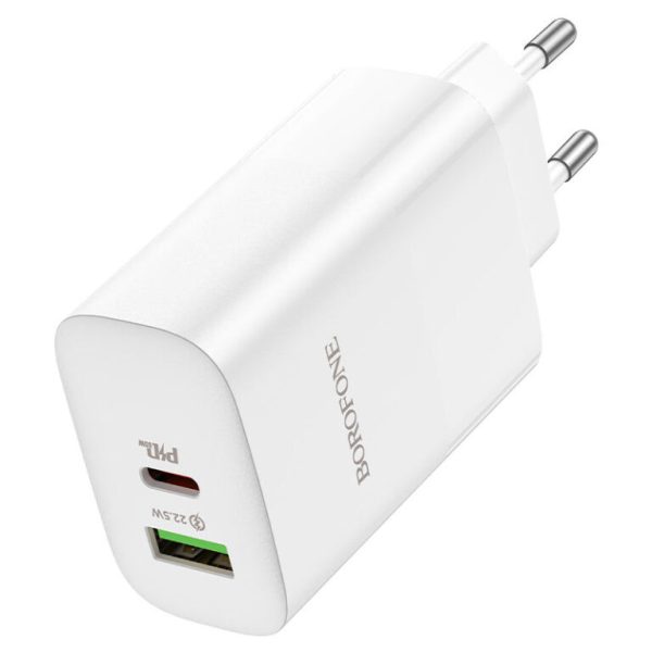 Зарядний пристрій Borofone BN10 Sunlight PD65W (1USB-A/1C) Білий - Зображення 3