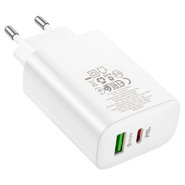 Зарядний пристрій Borofone BN10 Sunlight PD65W (1USB-A/1C) Білий - Зображення 6