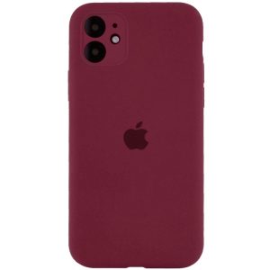 Чохол для iPhone 12 Бордовий Silicone Case Full Camera Protective
