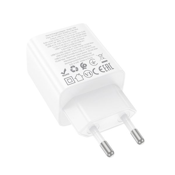 Зарядний пристрій Hoco N56 Fundador PD30W four-port (2USB-A/2C) Білий - Зображення 2