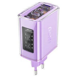 Зарядний пристрій Acefast A45 Exploration series PD65W GaN (1USB-A/2C) Фіолетовий alfalfa