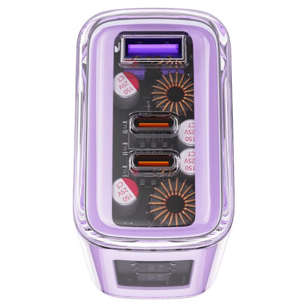Зарядний пристрій Acefast A45 Exploration series PD65W GaN (1USB-A/2C) Фіолетовий alfalfa - Зображення 2