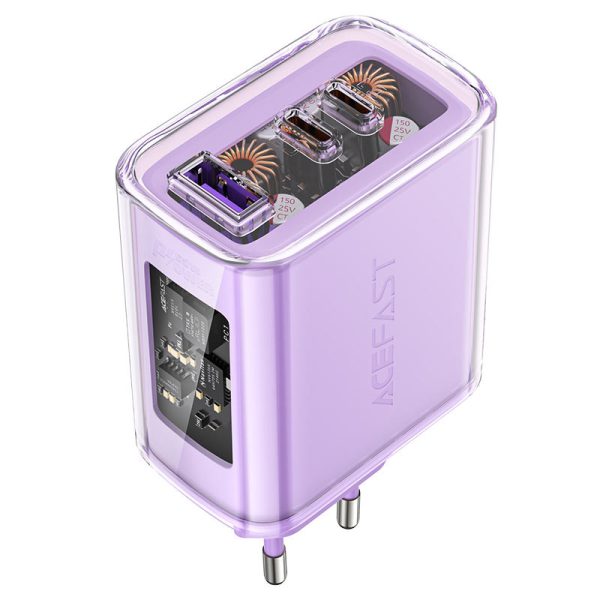 Зарядний пристрій Acefast A45 Exploration series PD65W GaN (1USB-A/2C) Фіолетовий alfalfa - Зображення 3