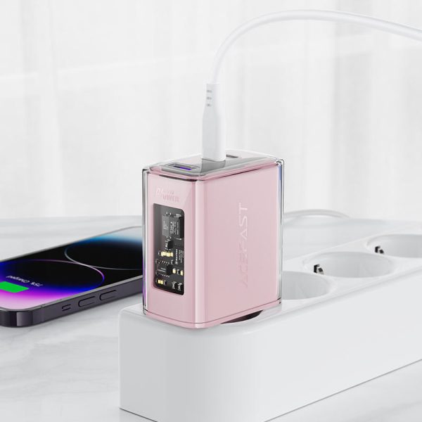 Зарядний пристрій Acefast A45 Exploration series PD65W GaN (1USB-A/2C) Cherry blossom - Зображення 3