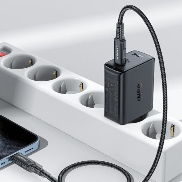 Зарядний пристрій Acefast A29 PD50W GaN (2USB-C) Чорний - Зображення 3