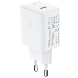 Зарядний пристрій Acefast A21 PD30W GaN (1USB-C) Білий