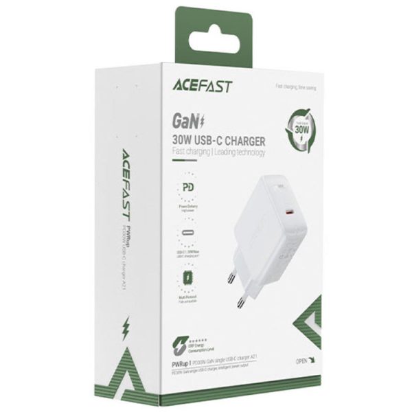 Зарядний пристрій Acefast A21 PD30W GaN (1USB-C) Білий - Зображення 4