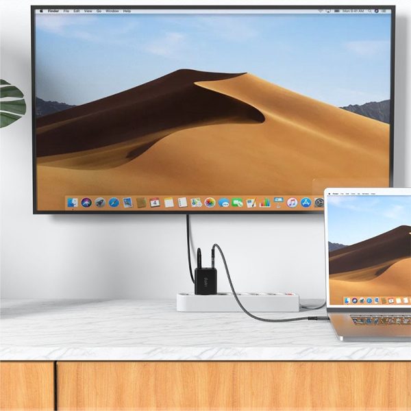 Зарядний пристрій Acefast A17 PD65W GaN (1USB-A/1C/1HDMI) + кабель Type-C to Type-C Чорний - Зображення 4