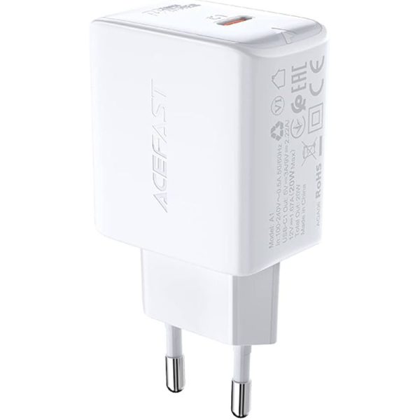 Зарядний пристрій Acefast A1 PD20W (1USB-C) Білий
