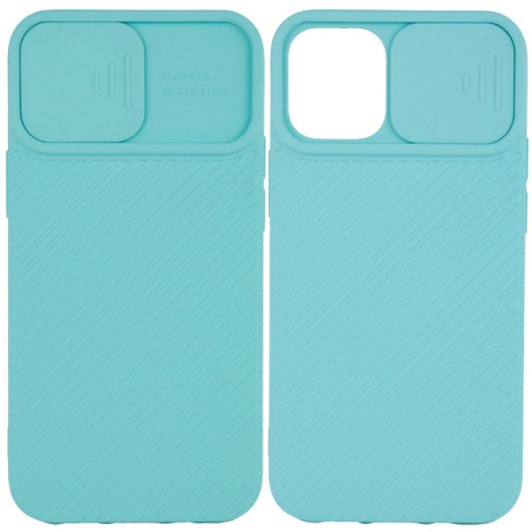 Чохол для iPhone 12 Pro Max Бірюзовий Camshield Square TPU зі шторкою