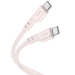 Дата кабель Hoco X97 Crystal color Type-C to Type-C 60W (1m) Рожевий